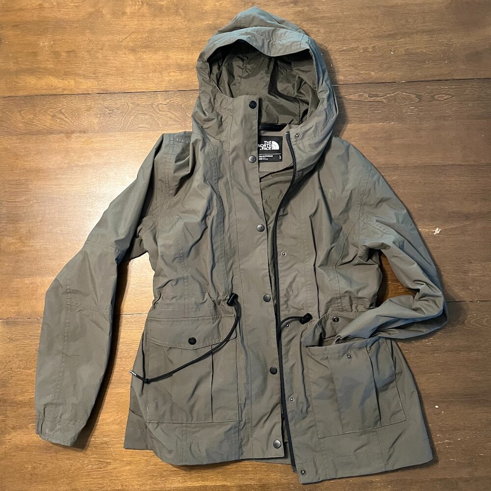 The North Face Womens Large Olive Green Rain Jacket